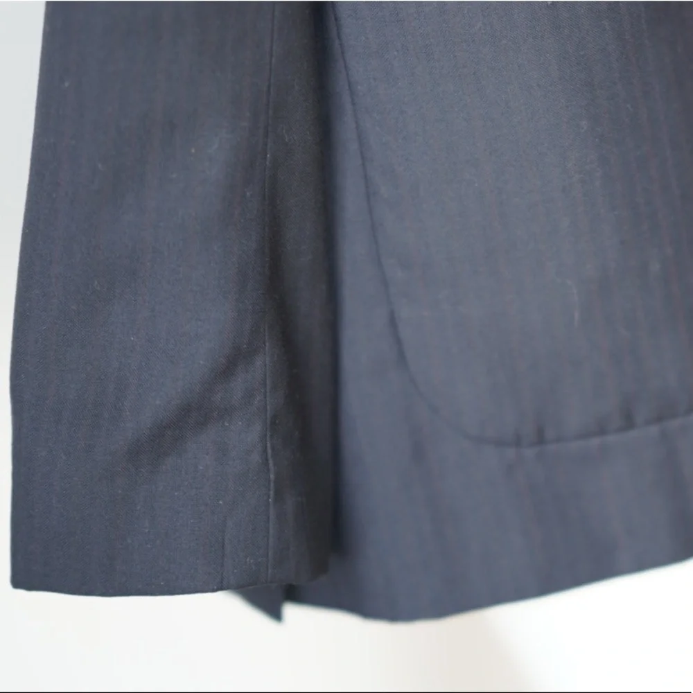 Literature Noir Pinstripe Deep Navy Blazer - Size Small *vintage* - Picture 3 of 9